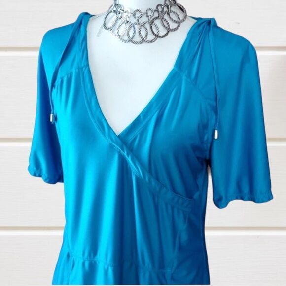 Turquoise Athletic Hooded Dress Size M - Picture 3 of 9